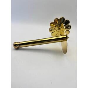 RARE SMEDBO Sweden Vintage Flower Toilet Paper Holder, Polished brass 7.25”